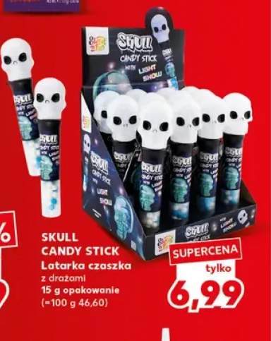 Latarka czaszka z drażami Skull Candy Stick