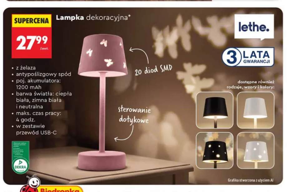 Lampka dekoracyjna Lethe