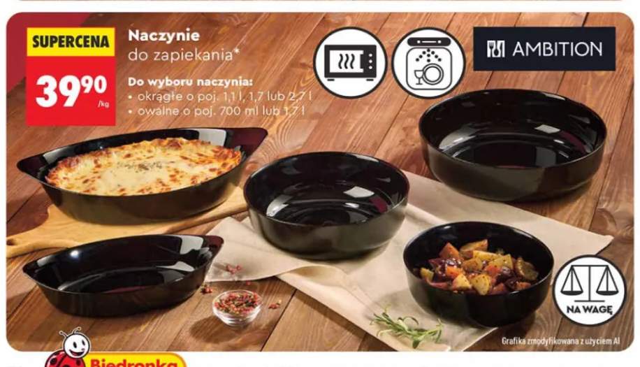 Naczynie do zapiekania okrągłe 1,1 l Ambition +4 warianty