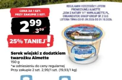 Serek wiejski z dodatkiem twarożku Almette