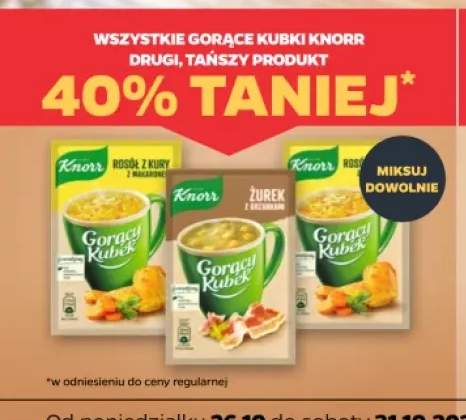 Gorący Kubek rosół z kury z makaronem Knorr +2 warianty