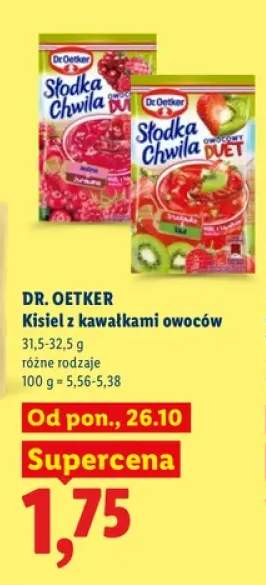 Kisiel z kawałkami owoców Słodka Chwila malina Dr. Oetker +1 wariant