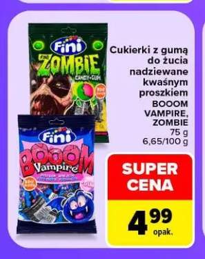 Cukierki z gumą do żucia nadziewane kwaśnym proszkiem Zombie Fini +1 wariant