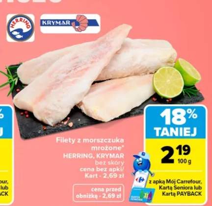 Filety z morszczuka mrożone bez skóry Herring