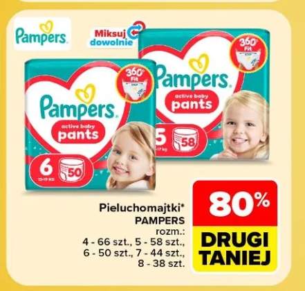 Pieluchomajtki Pampers rozm. 4 +4 warianty