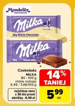 Czekolada Milka White Chocolate +1 wariant