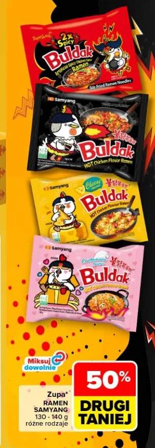 Zupa ramen Buldak 2x Spicy Samyang +3 warianty
