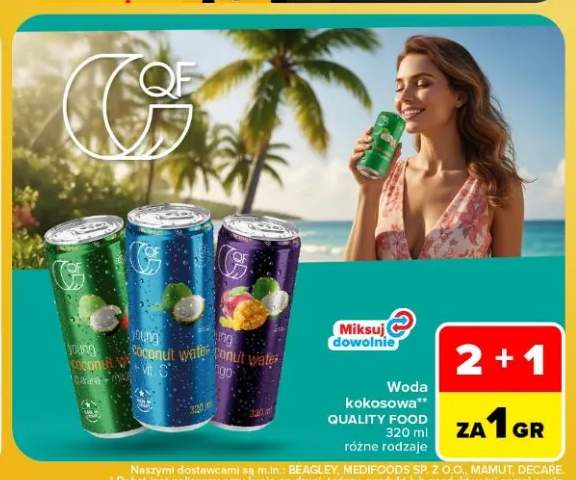 Woda kokosowa z guaraną i mango Quality Food +2 warianty