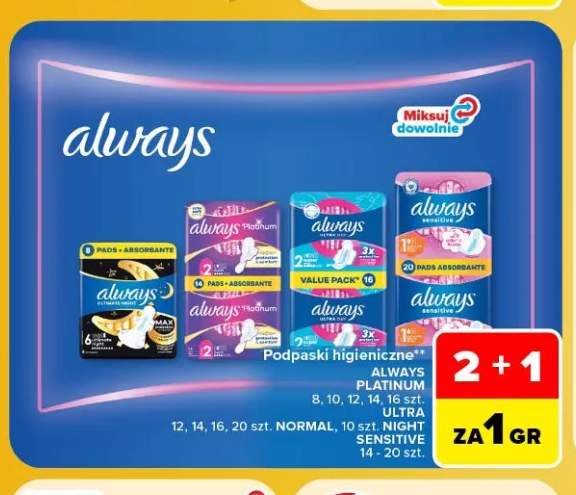 Podpaski higieniczne Always