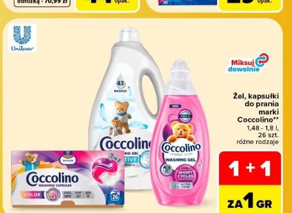 Żel do prania Coccolino +1 wariant