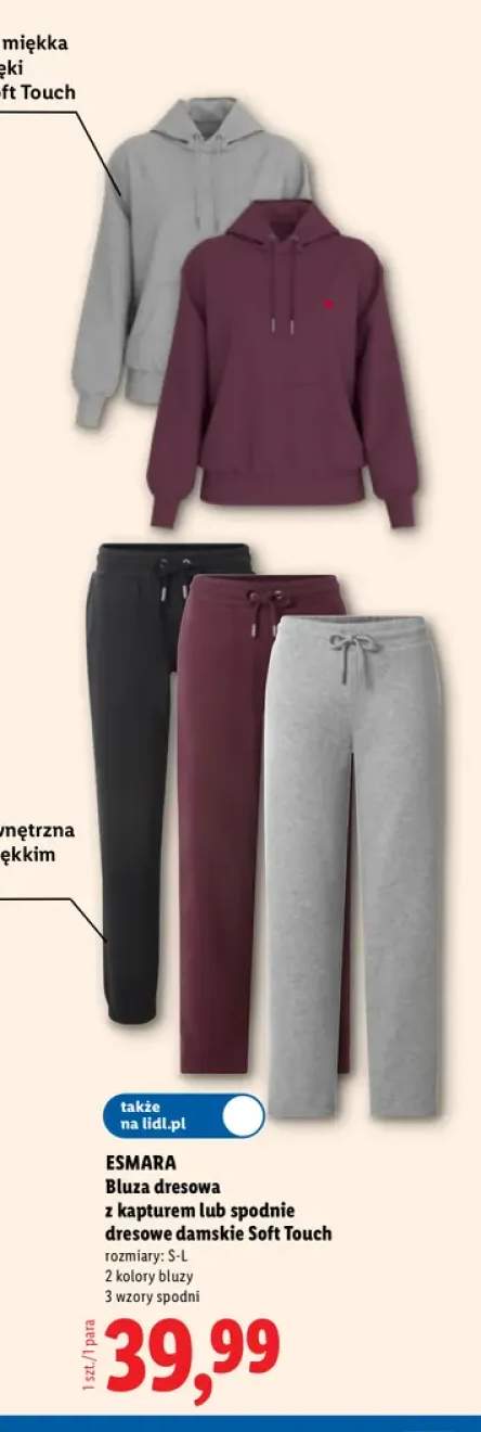 Bluza dresowa z kapturem damska Soft Touch Esmara +1 wariant
