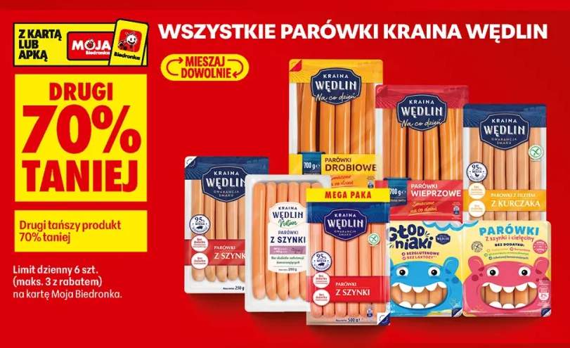 Parówki z szynki Kraina Wędlin +8 wariantów