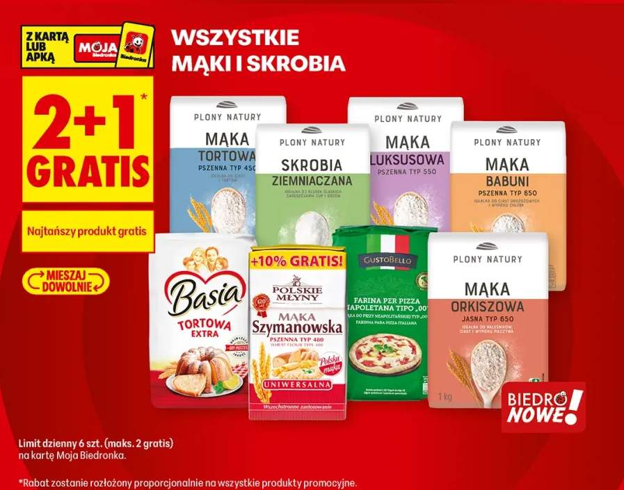 Mąka tortowa pszenna typ 450 Plony Natury +8 wariantów