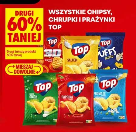 Chipsy, chrupki i prażynki Top +6 wariantów
