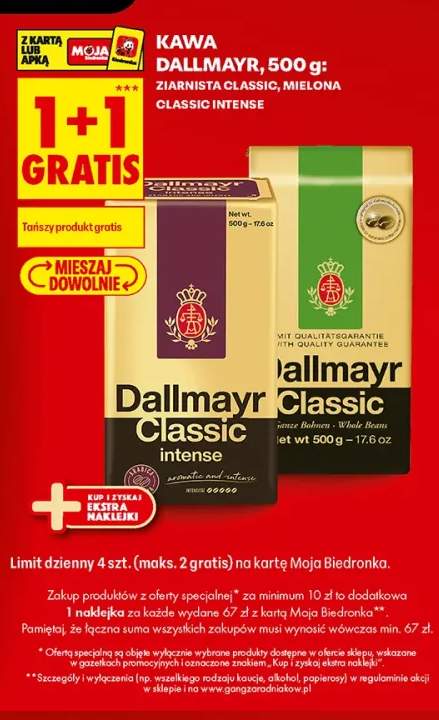 Kawa ziarnista Classic Dallmayr +1 wariant