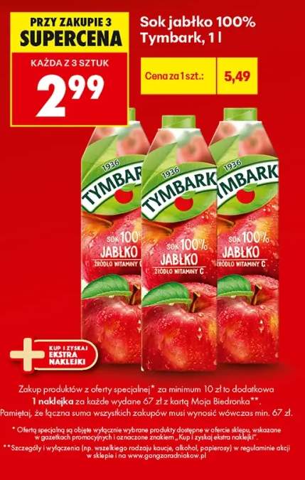Sok jabłko Tymbark 100%