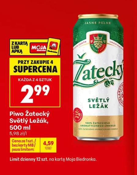 Piwo Žatecký Světlý Ležák