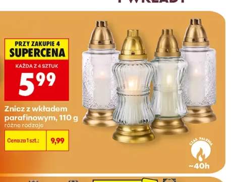 Znicz z wkładem parafinowym 110 g
