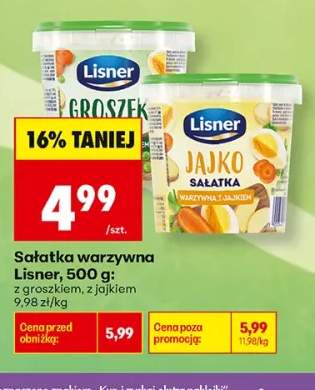 Sałatka warzywna z groszkiem Lisner +1 wariant