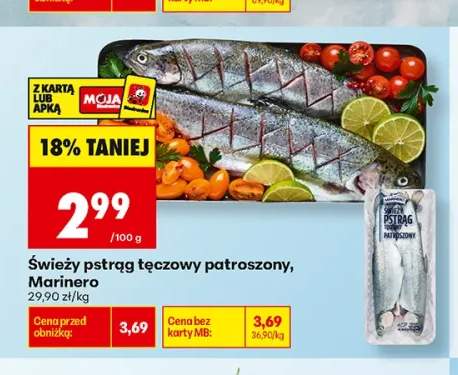 Świeży pstrąg tęczowy patroszony Marinero