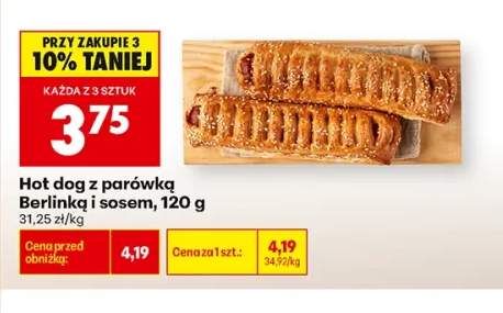 Hot dog z parówką Berlinką i sosem