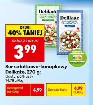 Ser sałatkowo-kanapkowy tłusty Delikate +1 wariant