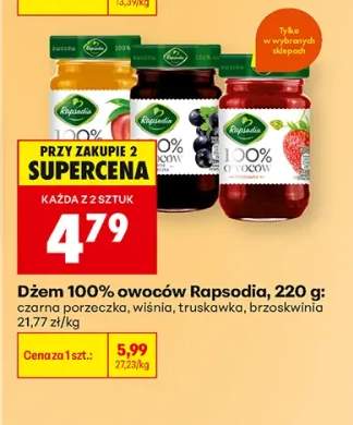 Dżem owoców czarna porzeczka Rapsodia 220 g 100% +3 warianty