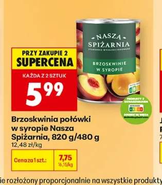Brzoskwinia połówki w syropie Nasza Spiżarnia