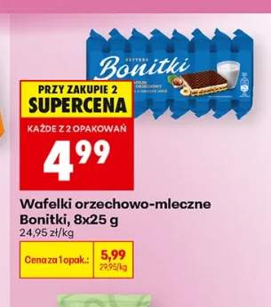 Wafelki orzechowo-mleczne Bonitki 8-pak