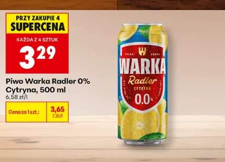 Piwo bezalkoholowe Warka Radler Cytryna