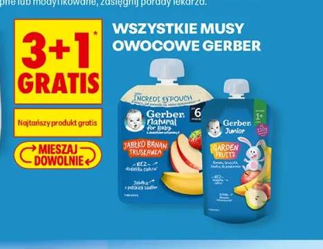 Mus owocowy Gerber Natural jabłko banan truskawka +2 warianty