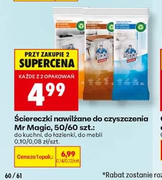 Ściereczki nawilżane do czyszczenia do łazienki Mr Magic +2 warianty