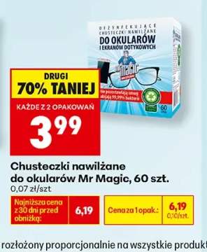 Chusteczki nawilżane do okularów Mr Magic
