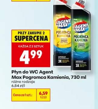 Płyn do WC Agent Max Pogromca Kamienia Fresh +1 wariant