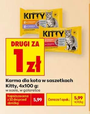 Karma dla kota w saszetkach Kitty w sosie 4-pak +1 wariant