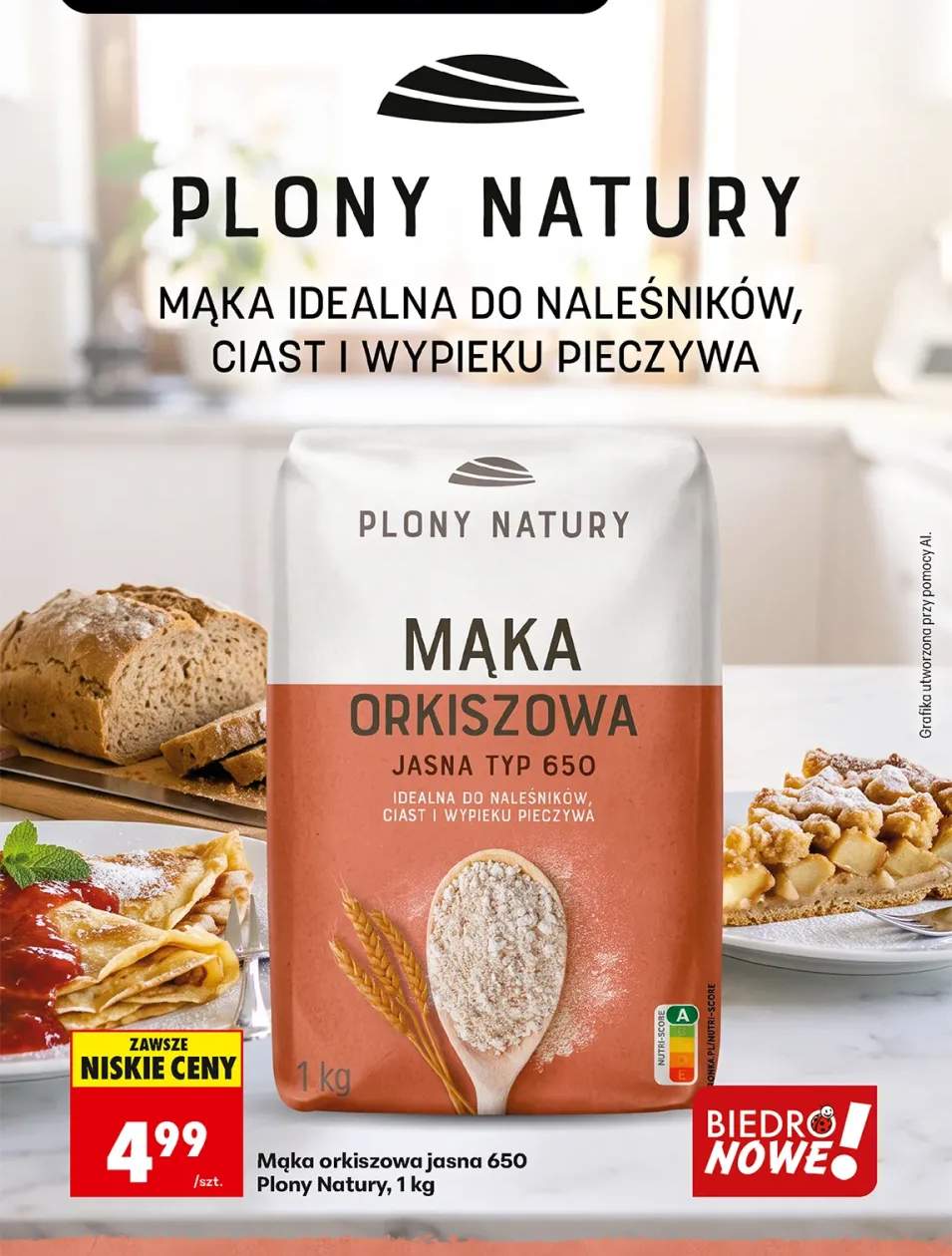 Mąka orkiszowa jasna 650 Plony Natury