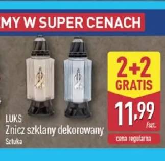 Znicz szklany dekorowany Luks