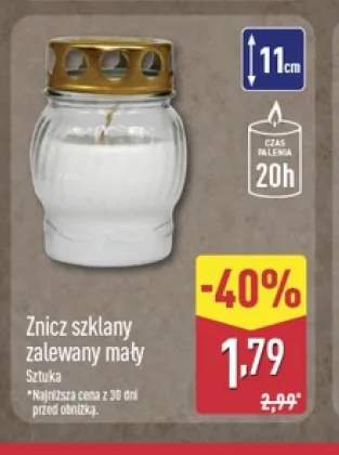 Znicz szklany zalewany mały