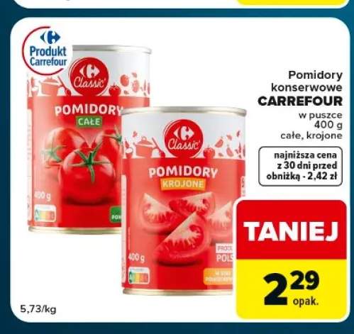Pomidory konserwowe krojone Carrefour +1 wariant