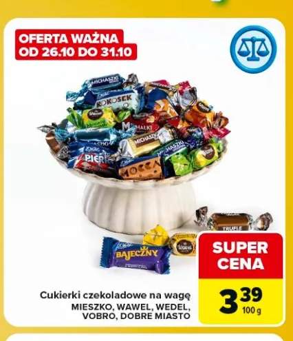 Cukierki czekoladowe na wagę Mieszko Wawel Wedel Vobro Dobre Miasto
