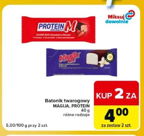 Batonik twarogowy waniliowy w czekoladzie Magija +1 wariant