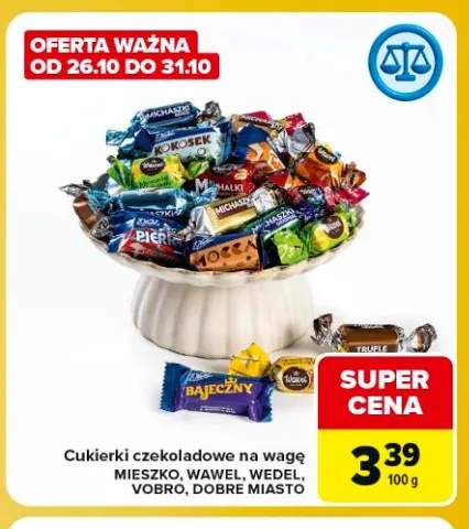 Cukierki czekoladowe na wagę Mieszko, Wawel, Wedel, Vobro, Dobre Miasto