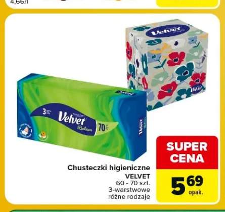 Chusteczki higieniczne Velvet 3-warstwowe