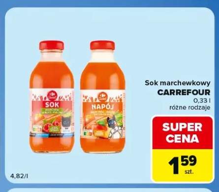Sok marchew jabłko malina Carrefour +1 wariant