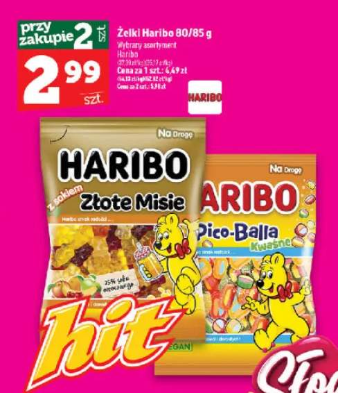Żelki Haribo Złote Misie z sokiem +1 wariant