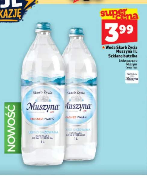 Woda lekko gazowana Skarb Życia Muszyna 1 l