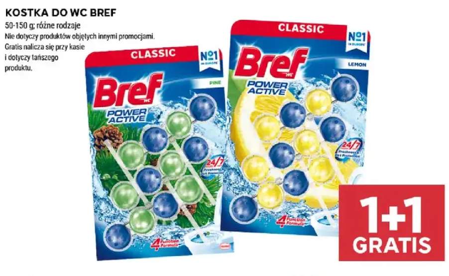 Kostka do WC Bref Power Active Lemon +1 wariant