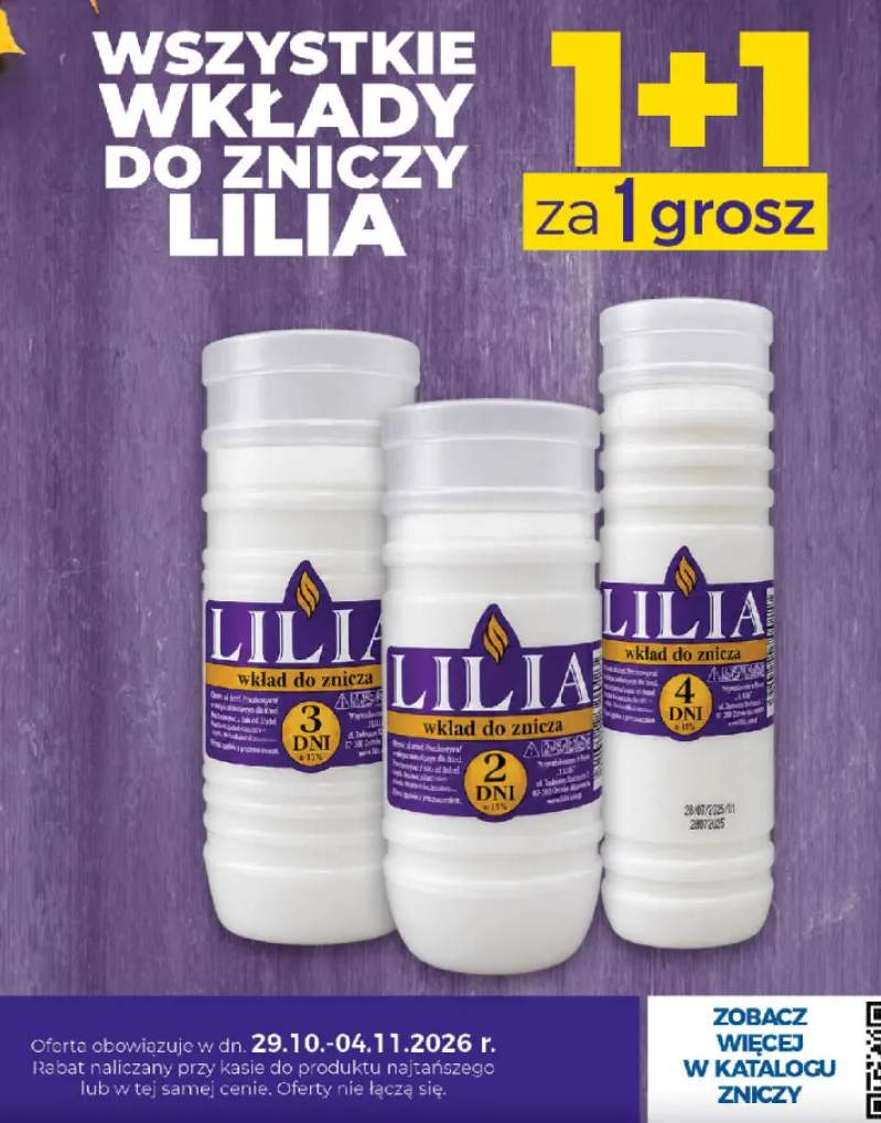 Wkłady do zniczy Lilia +3 warianty