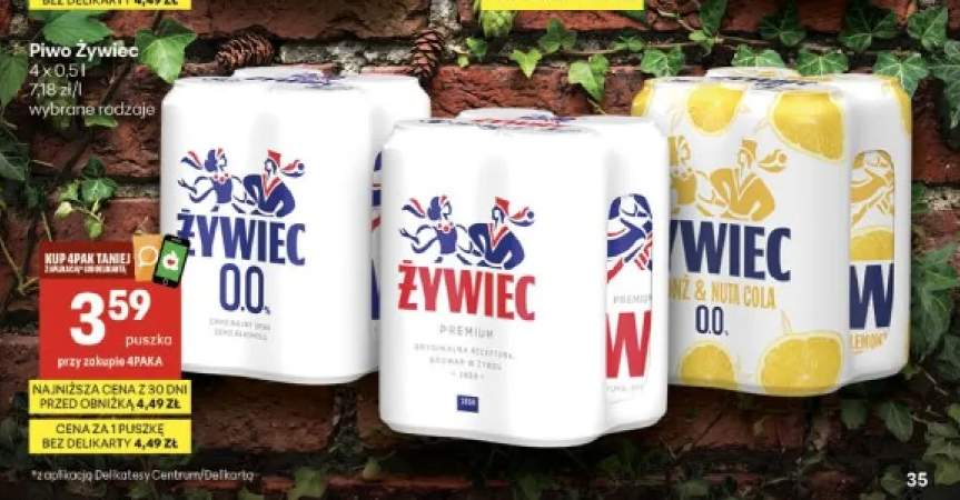 Piwo bezalkoholowe Żywiec 4-pak +2 warianty