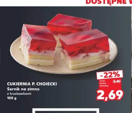 Sernik na zimno z truskawkami Cukiernia P. Chojecki